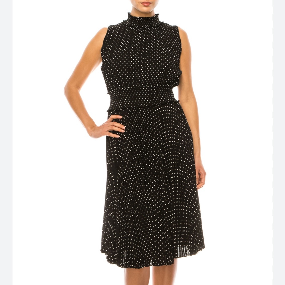 Nanette Nanette Lepore Smocked High Neck Polka Dot dress
Size 10 NWT